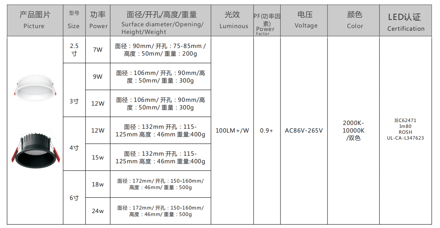 Recessed Downlights and Surface Mounted Downlight(圖1)